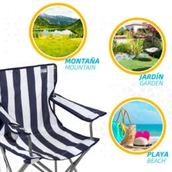 AKTIVE - Chaise De Camping Avec Porte-Gobelet Et Poignée De Transporte -Équipement De Natation Boutique aktive chaise de camping avec porte gobelet et poignee de transporte 4