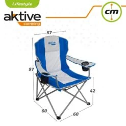 AKTIVE - Chaise De Camping XL Avec Porte-Gobelet, Accoudoirs Et Poignée -Équipement De Natation Boutique aktive chaise de camping xl avec porte gobelet accoudoirs et poignee 4