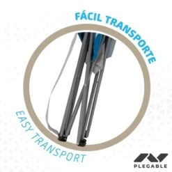 AKTIVE - Chaise Pliante Camping, 64,50 X 49,50 X 82 Cm, Bleu Et Gris -Équipement De Natation Boutique aktive chaise pliante camping 6450 x 4950 x 82 cm bleu et gris 3