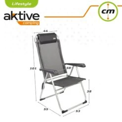 AKTIVE - Chaise Pliante Haute Avec Dossier Haut Réglable -Équipement De Natation Boutique aktive chaise pliante haute avec dossier haut reglable 5