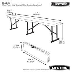 Banc Pliant 1.83m LIFETIME #80305 -Équipement De Natation Boutique banc pliant 183m lifetime 80305 6