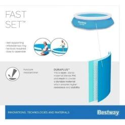 Bestway - Fast Set - Piscine Gonflable - 305x66 Cm - Ronde -Équipement De Natation Boutique bestway fast set piscine gonflable 305x66 cm ronde 6