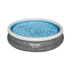 Bestway - Fast Set - Piscine Gonflable - 366x76 Cm - Impression Rotin - Ronde -Équipement De Natation Boutique bestway fast set piscine gonflable 366x76 cm impression rotin ronde 2