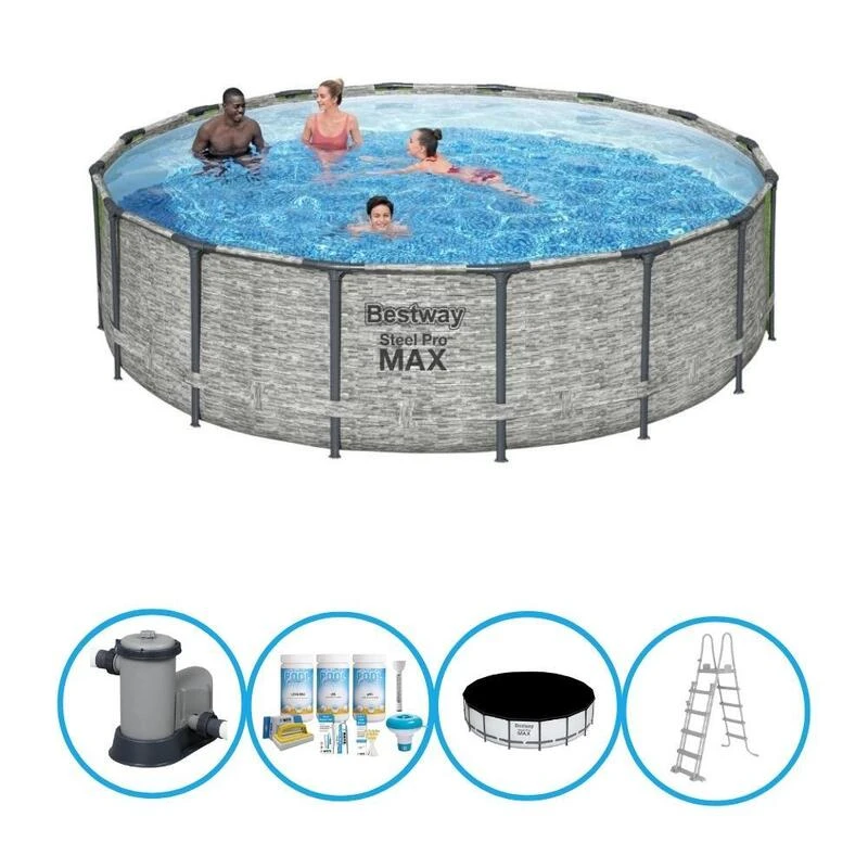 Bestway - Piscine Steel Pro MAX - Forfait Piscine - 488x122 Cm 1 Bestway - Piscine Steel Pro MAX - Forfait Piscine - 488x122 Cm