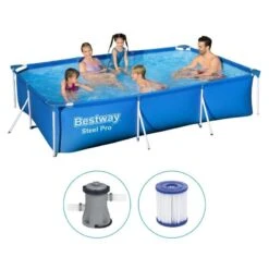 Bestway Piscine Steel Pro + Pompe Filtre 300 X 201 X 66 Cm
