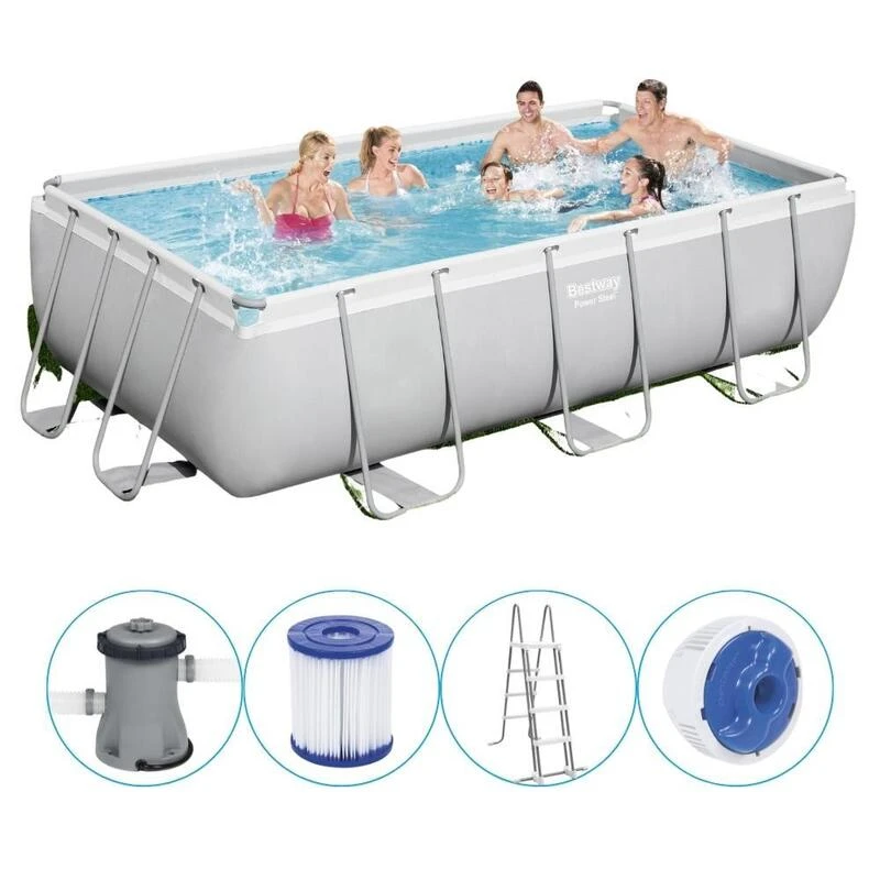 Bestway - Power Steel - Piscine Tubulaire - 404x201x100 Cm - Rectangulaire 1 Bestway - Power Steel - Piscine Tubulaire - 404x201x100 Cm - Rectangulaire