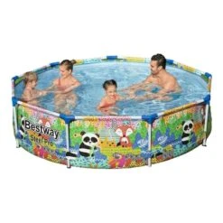 Bestway - Steel Pro - Piscine Tubulaire - 274x66 Cm - Imprimé Animal - Ronde