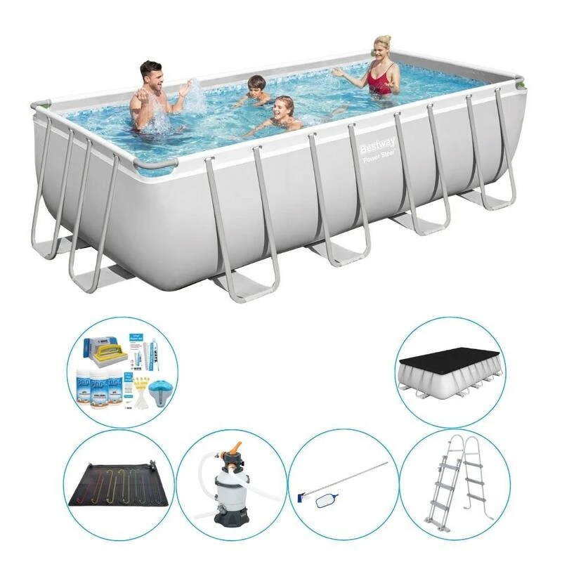 Bestway Steel Pro Rect. 488x244x122 Cm - Bleu - Pack De Piscine 1 Bestway Steel Pro Rect. 488x244x122 Cm - Bleu - Pack De Piscine