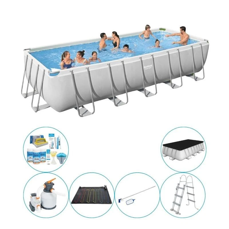 Bestway Steel Pro Rect. 640x274x132 Cm - Bleu - Pack De Piscine 1 Bestway Steel Pro Rect. 640x274x132 Cm - Bleu - Pack De Piscine