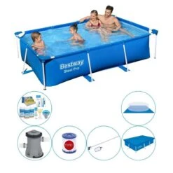 Bestway Steel Pro Rectangulaire 259x170x61 Cm - Piscine Plus Des Accessoires