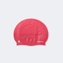 Bonnet De Bain En Silicone - Taille Unique - Geo Rouge Rose