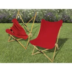 Chaise Longue Tofte - Chaise Relax De Camping - Pliable - Max. 120 Kg- Rouge -Équipement De Natation Boutique chaise longue tofte chaise relax de camping pliable max 120 kg rouge 4