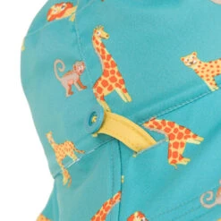 Chapeau Anti UV Bébé Réversible Jaune Et Bleu Imprimé SAVANE -Équipement De Natation Boutique chapeau anti uv bebe reversible jaune et bleu imprime savane 6
