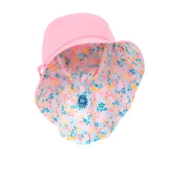 Chapeau Anti UV Bébé Réversible Rose Clair Et Imprimé Fleurs -Équipement De Natation Boutique chapeau anti uv bebe reversible rose clair et imprime fleurs 3