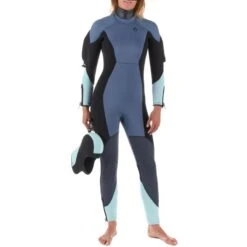 Combinaison Plongée Semi-étanche Femme Néoprène 7mm - Bleu Gris -Équipement De Natation Boutique combinaison plongee semi etanche femme neoprene 7mm bleu gris 3