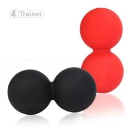 Double Balle De Massage Lacrosse - Noir - 4TRAINER -Équipement De Natation Boutique double balle de massage lacrosse noir 4trainer 1