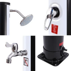 Douche Solaire MOOREA Noire Et Argent 18L -Équipement De Natation Boutique douche solaire moorea noire et argent 18l 2