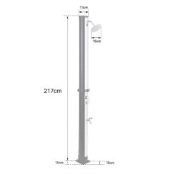 Douche Solaire MOOREA Noire Et Argent 18L -Équipement De Natation Boutique douche solaire moorea noire et argent 18l 3