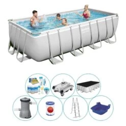 Ensemble De Piscine Tout En 1 - Bestway Power Steel Rectangulaire 488x244x122 Cm