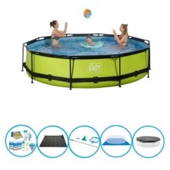 EXIT TOYS EXIT Piscine Lime - Frame Pool ø360x76cm - Accessoires Inclus