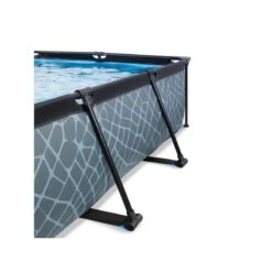 EXIT TOYS EXIT Stone Piscine 300x200x65cm Avec Pompe De Filtration - Gris -Équipement De Natation Boutique exit stone piscine 300x200x65cm avec pompe de filtration gris 3