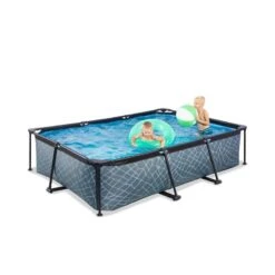 EXIT TOYS EXIT Stone Piscine 300x200x65cm Avec Pompe De Filtration - Gris -Équipement De Natation Boutique exit stone piscine 300x200x65cm avec pompe de filtration gris 5