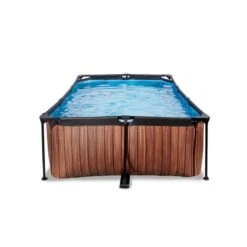 EXIT TOYS EXIT Wood Piscine 220x150x65cm Avec Pompe De Filtration - Brun -Équipement De Natation Boutique exit wood piscine 220x150x65cm avec pompe de filtration brun 2