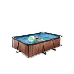 EXIT TOYS EXIT Wood Piscine 220x150x65cm Avec Pompe De Filtration - Brun -Équipement De Natation Boutique exit wood piscine 220x150x65cm avec pompe de filtration brun 5