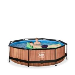 EXIT TOYS EXIT Wood Piscine ø300x76cm Avec Pompe De Filtration - Brun -Équipement De Natation Boutique exit wood piscine o300x76cm avec pompe de filtration brun 5