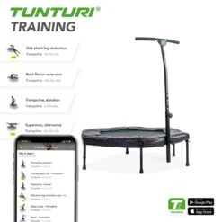 Tunturi Hexagon Fitness Trampoline - Poignée Réglable - Surface De Saut De 100 Cm -Équipement De Natation Boutique hexagon fitness trampoline poignee reglable surface de saut de 100 cm 2