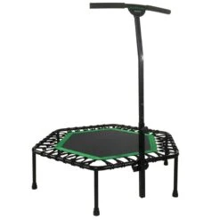 Tunturi Hexagon Fitness Trampoline - Poignée Réglable - Surface De Saut De 100 Cm