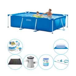 Intex Frame Pool Rectangulaire 260x160x65 Cm - 7 Pièces - Pack De Piscine