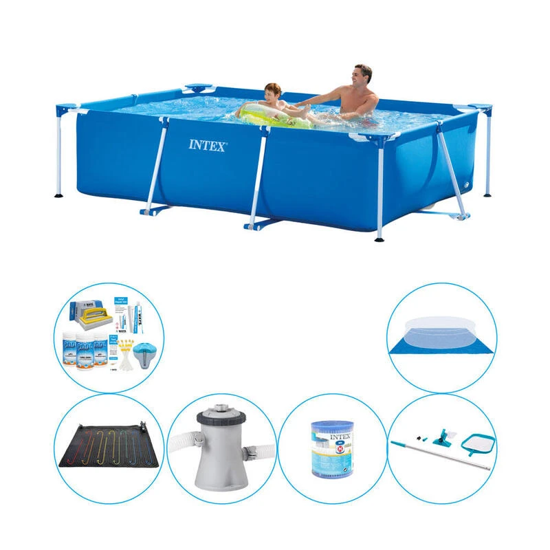Intex Frame Pool Rectangulaire 260x160x65 Cm - 7 Pièces - Pack De Piscine 1 Intex Frame Pool Rectangulaire 260x160x65 Cm - 7 Pièces - Pack De Piscine