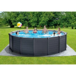 Intex - Graphite Gray Panel - Piscine - 478x124 Cm - Ronde - Piscine Intérieure -Équipement De Natation Boutique intex graphite gray panel piscine 478x124 cm ronde piscine interieure 2