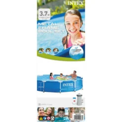 Intex - Metal Frame - Piscine - 366x76 Cm - Ronde - Piscine Intérieure -Équipement De Natation Boutique intex metal frame piscine 366x76 cm ronde piscine interieure 4