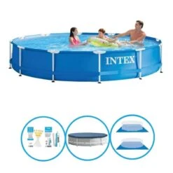 Intex Piscine Metal Frame 366x76 Cm - Avec Des Accessoires
