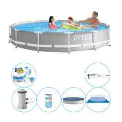 Intex Prism Frame Ronde 366x76 Cm - Piscine Avec Des Accessoires