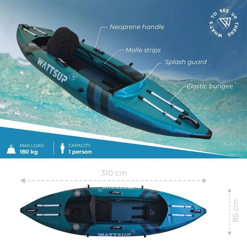 Kayak Gonflable COD 1P - 310cm/10'2" X 85cm/33' - DropStitch MAX 180 Kg 2 Kayak Gonflable COD 1P - 310cm/10'2" X 85cm/33' - DropStitch MAX 180 Kg – Image 2