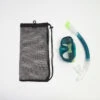 Kit De Snorkeling Masque 100 COMFORT Tuba DRYTOP Adulte Vert Avec Sac