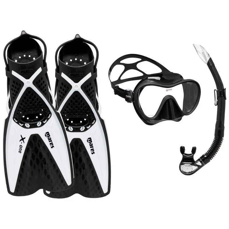 Mares Kit De Snorkeling Palmes Masque Et Tuba - Kit Tropical Noir Et Blanc 1 Mares Kit De Snorkeling Palmes Masque Et Tuba - Kit Tropical Noir Et Blanc
