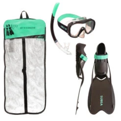Kit De Snorkeling R'Gomoove Adulte Noir Vert