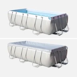 Kit Grande Piscine Tubulaire Topaze Grise, Piscine 4x2m, Pompe, Bâche, Tapis De -Équipement De Natation Boutique kit grande piscine tubulaire topaze grise piscine 4x2m pompe bache tapis de 2