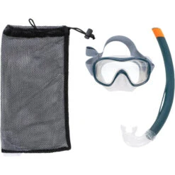 Kit Plongée Masque Et Tuba Snorkeling SNK 500 Adulte Et Enfant Gris