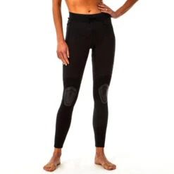Équipement De Natation Boutique 18 LEGGING ANTI UV SURF 900 FEMME NOIR Avec Découpes En NÉOPRÈNE