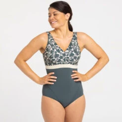 Maillot De Bain 1 Pièce Femme Mia Palm Beige Kaki. Bonnet D/E -Équipement De Natation Boutique maillot de bain 1 piece femme mia palm beige kaki bonnet de 4