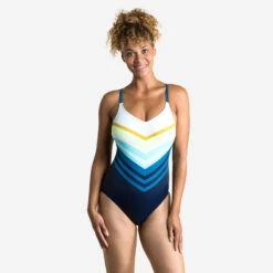Maillot De Bain De Natation Femme 1 Pièce Lila Sharp Marine