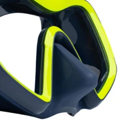 Masque De Plongée Sous Marine SCD 500 V2 Mono-hublot Jupe Bleue Cerclage Jaune -Équipement De Natation Boutique masque de plongee sous marine scd 500 v2 mono hublot jupe bleue cerclage jaune 4