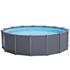 Ø 478 X 124 Cm Intex Piscine Ensemble Graphite Panel Ronde