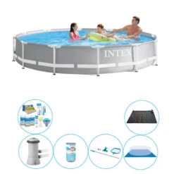Pack De Piscine - 7 Pièces - Intex Prism Frame Ronde 366x76 Cm