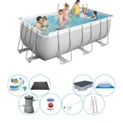 Pack De Piscine - Bestway Power Steel Rectangulaire 412x201x122 Cm